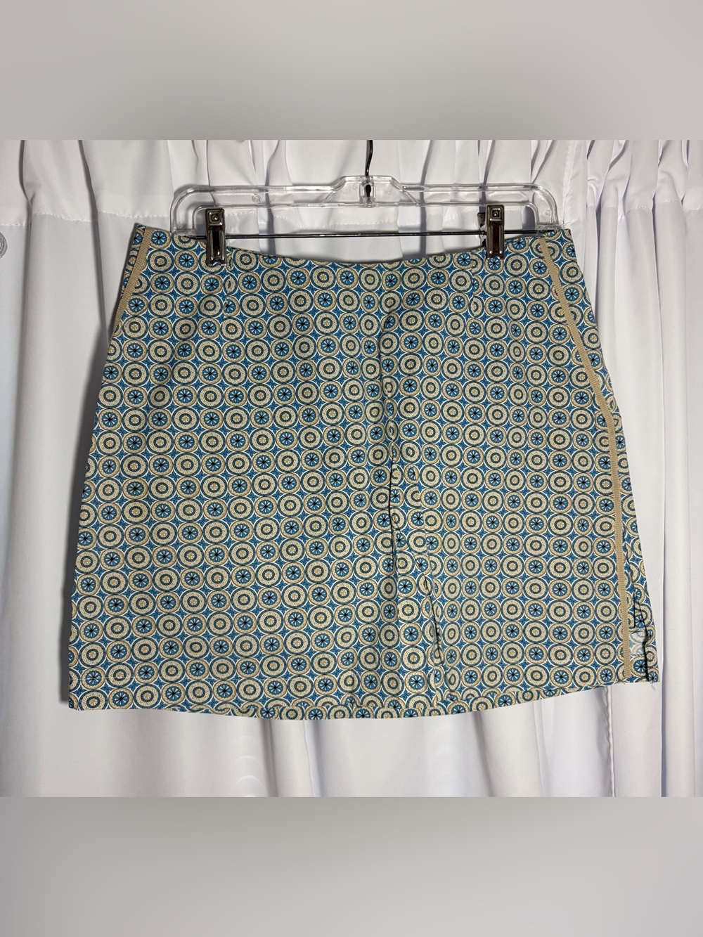 GOLFTINI Blue & Beige Geometric Pattern Skort size 8